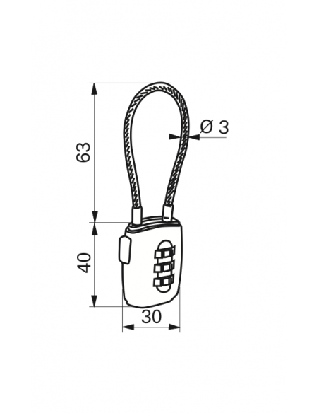 Cadenas à câble MOOREA à combinaison modifiable 00171011