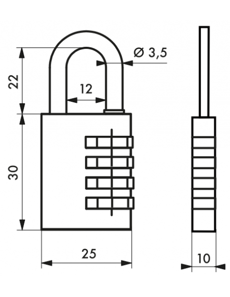 Cadenas VENUS 25 mm à combinaison modifiable (modèle 1) 00190800