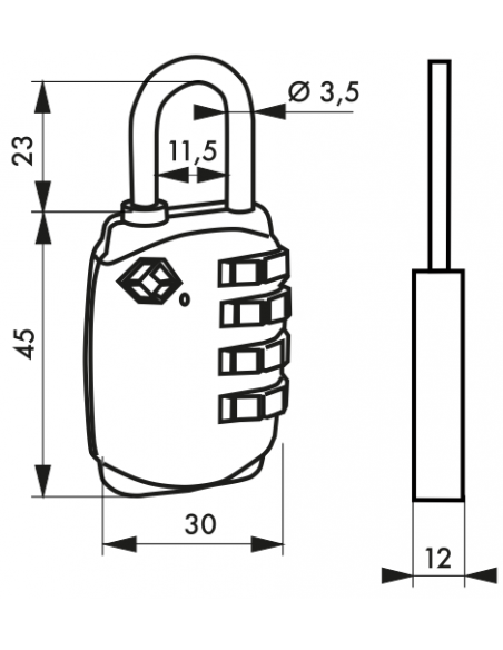 Cadenas TSA à 3 viroles 00171020