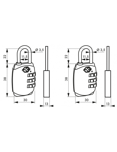 Cadenas TSA à 3 viroles 00171020