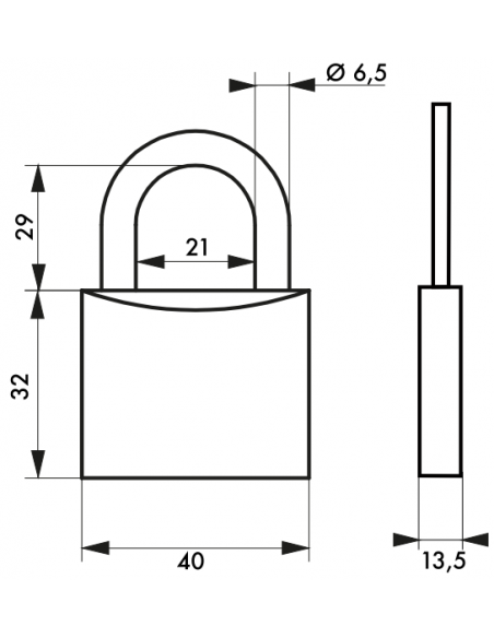 Cadenas Type 1 ALU / ALU COLOR (30 mm / 40 mm / 50 mm / 60mm) Anse classique ou 1/2 haute 00124130