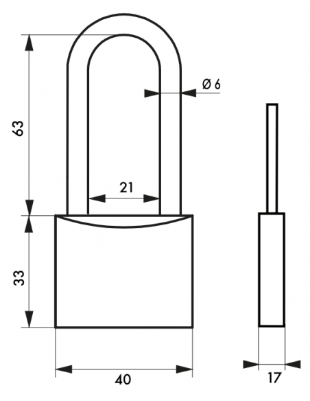 Cadenas Type 1 ALU / ALU COLOR (30 mm / 40 mm / 50 mm / 60mm) Anse classique ou 1/2 haute 00124130