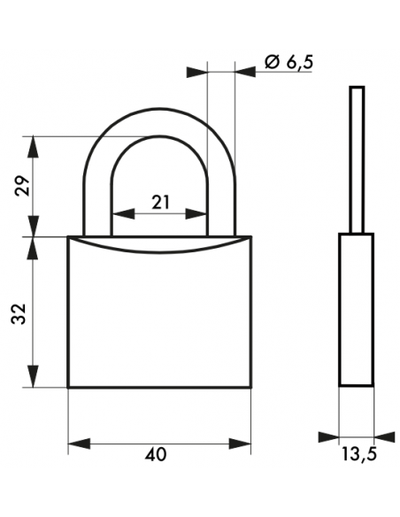 Cadenas Type 1 ALU / ALU COLOR (30 mm / 40 mm / 50 mm / 60mm) Anse classique ou 1/2 haute 00124130