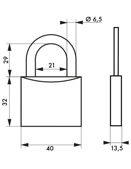 Cadenas Type 1 ALU / ALU COLOR (30 mm / 40 mm / 50 mm / 60mm) Anse classique ou 1/2 haute 00124130