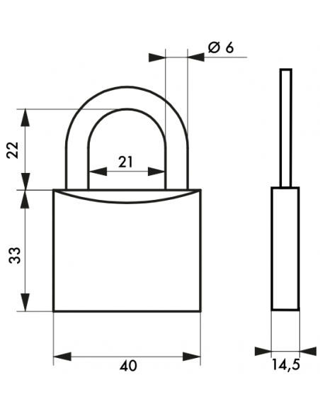 Cadenas Type 1 (30 mm à 70 mm) - Anse classique, Haute ou 1/2 haute. 00180030