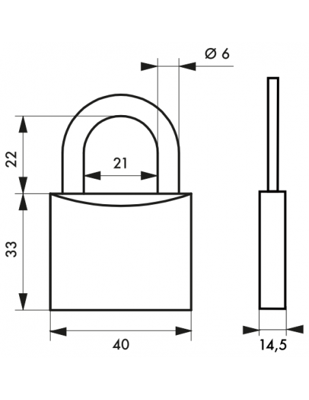 Cadenas Type 1 (30 mm à 70 mm) - Anse classique, Haute ou 1/2 haute. 00180030