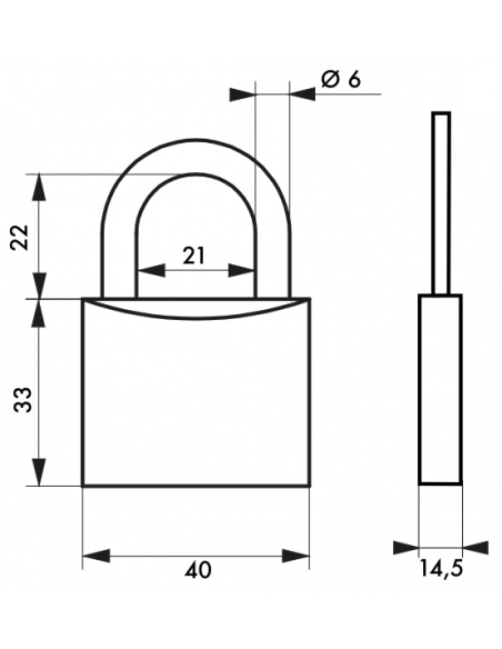 Cadenas Type 1 (30 mm à 70 mm) - Anse classique, Haute ou 1/2 haute. 00180030