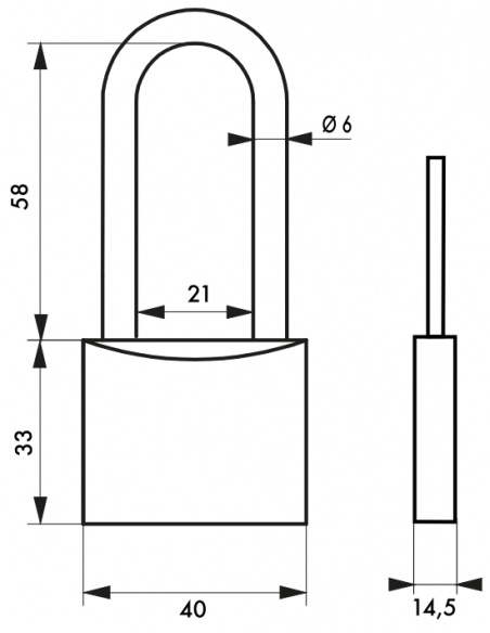 Cadenas Type 1 (30 mm à 70 mm) - Anse classique, Haute ou 1/2 haute. 00180030