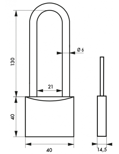 Cadenas Type 1 (30 mm à 70 mm) - Anse classique, Haute ou 1/2 haute. 00180030