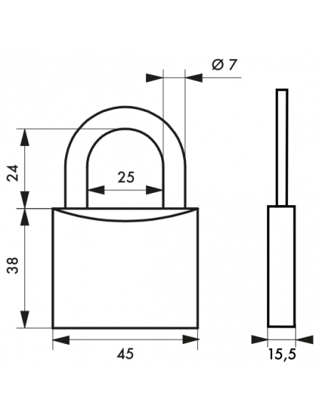 Cadenas Type 1 (30 mm à 70 mm) - Anse classique, Haute ou 1/2 haute. 00180030