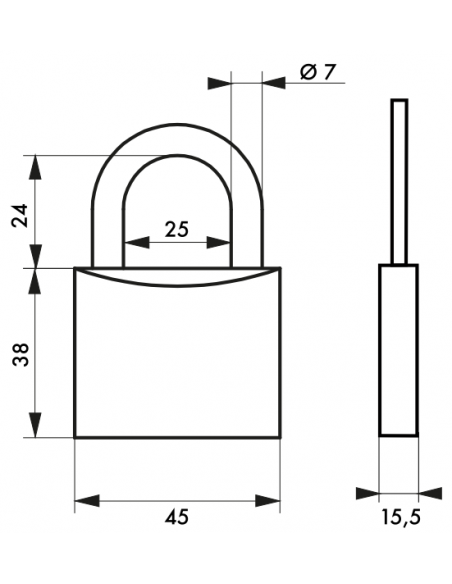 Cadenas Type 1 (30 mm à 70 mm) - Anse classique, Haute ou 1/2 haute. 00180030