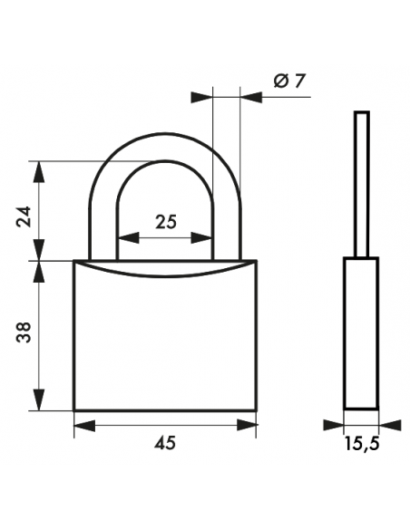 Cadenas Type 1 (30 mm à 70 mm) - Anse classique, Haute ou 1/2 haute. 00180030