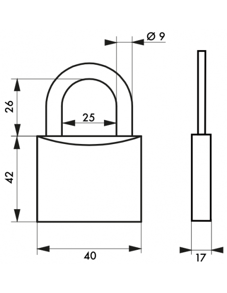 Cadenas Type 1 (30 mm à 70 mm) - Anse classique, Haute ou 1/2 haute. 00180030