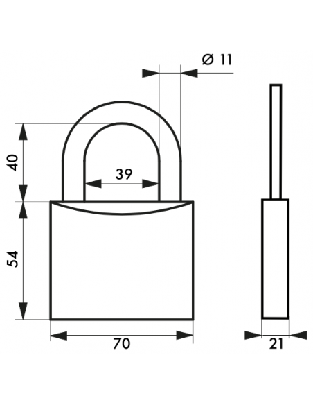 Cadenas Type 1 (30 mm à 70 mm) - Anse classique, Haute ou 1/2 haute. 00180030