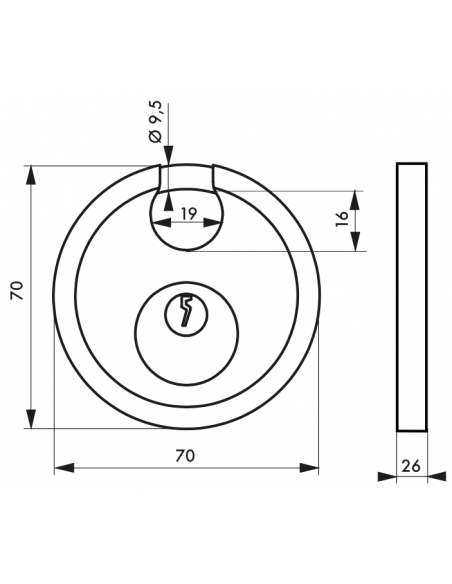 Cadenas ASTRA - Anse acier cémenté 00192700