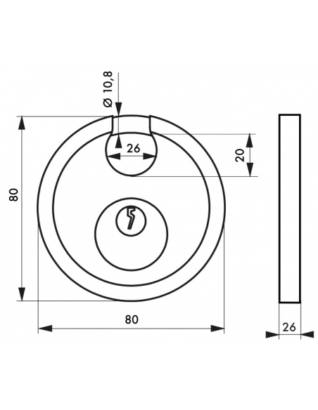 Cadenas ASTRA - Anse acier cémenté 00192700