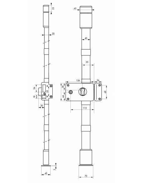 BOITIER DE Serrure en applique HORGA 140 x 88 mm 00047316