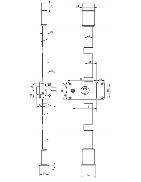 Serrure en applique A2P* HORGA - CP TRANSIT 2 - 88 x 140 mm - 4 clés 00065115