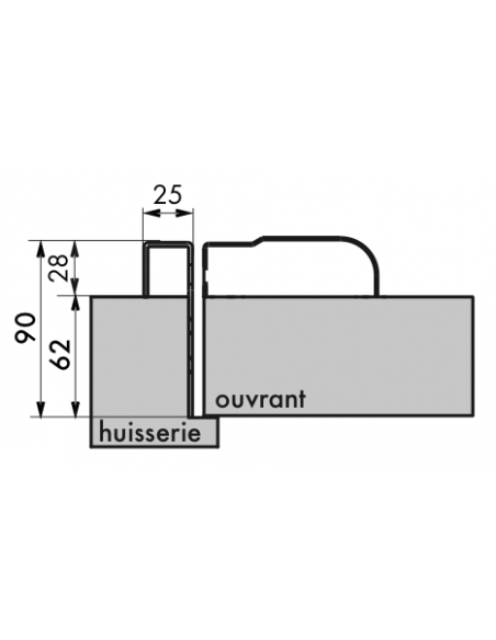 Serrure en applique TRIBANDO réver. - 3 points 00073162