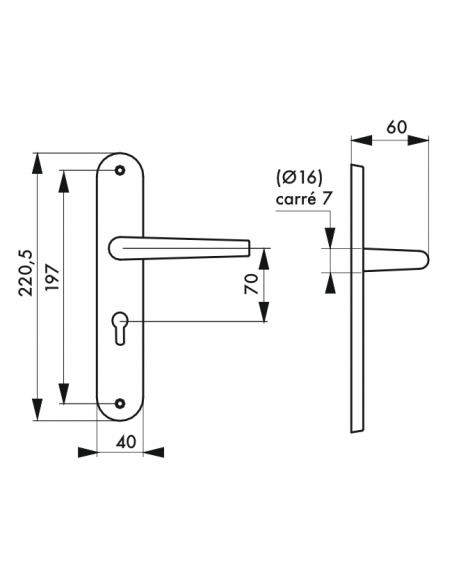 Serrure en applique TRIBANDO réver. - 3 points 00073162