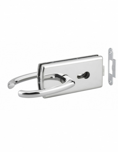BOITIER Serrure en applique DE MILIEU réversible à cylindre avec béquille - porte vitrée 00009300