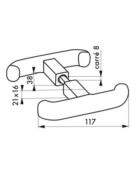 Serrure BOITIER vertical à cylindre profilé - 2 POINTS - porte garage basculante 00496568