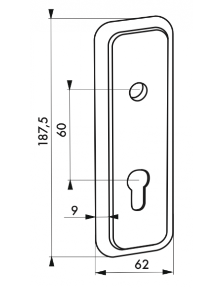 Serrure BOITIER vertical à cylindre profilé - 2 POINTS - porte garage basculante 00496568