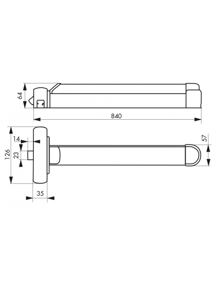 Serrure en applique ANTIPANIQUE S-PUSH - réversible 00009581