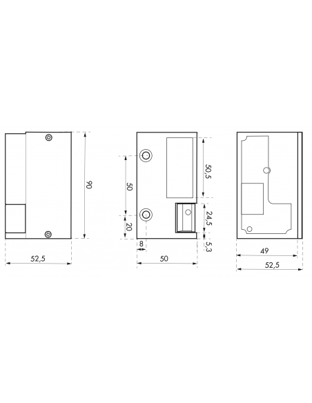 GÂCHE électrique - 12-24V AC/DC - pour Serrure en applique 00008851