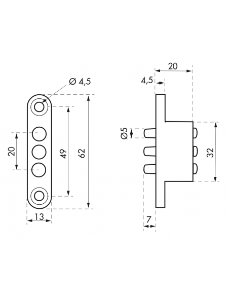 Transmetteur Courant à Plots 3 Contacts HERACLES PCA-6908 - 12-24V, 2A, Noir, Pour Portes Et Contrôle D'Accès