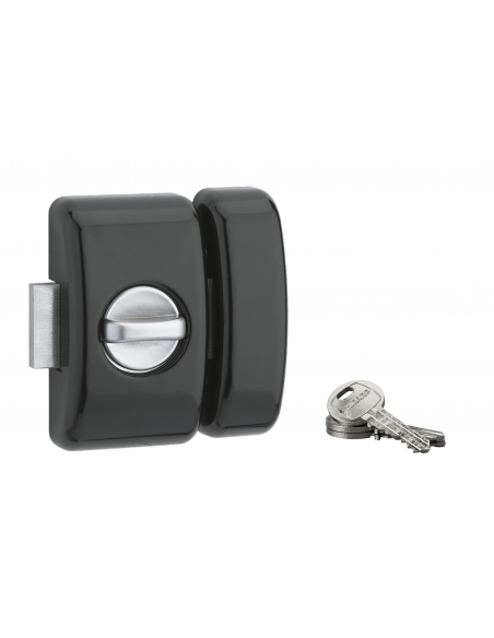 Verrou de porte d'entrée UNIVERSEL 5 goup. 45 mm - 3 clés - (Versions : Argt, Blanc, Noir, Bronze) 00390545