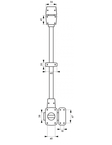 Verrou de porte d'évasion B 23260 02 R 8 1 pôle sans fil E 20,PZ 65 droite
