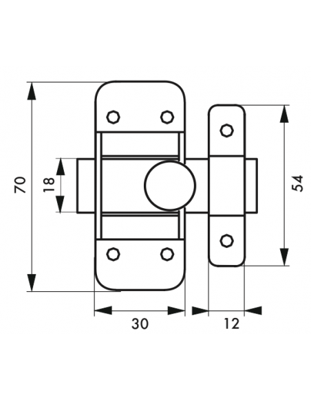 Verrous de meuble TARGETTE zinguée 35 mm OU 45 mm 00102035