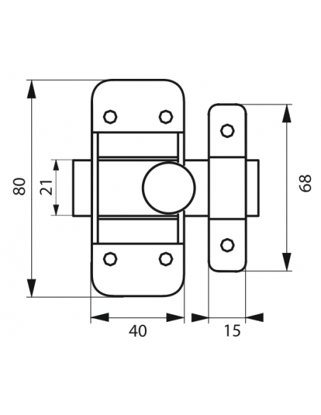 Verrous de meuble TARGETTE zinguée 35 mm OU 45 mm 00102035