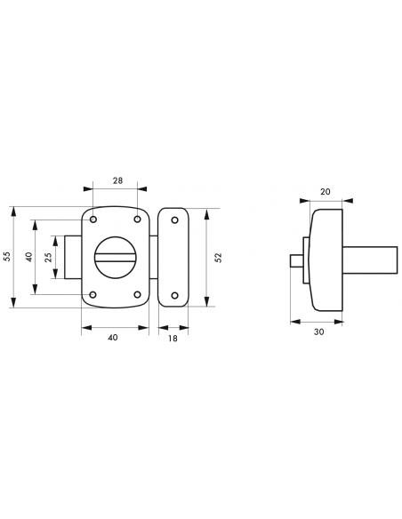 Verrous de meuble ALOUETTE 30 mm à 50 mm (plusieurs finitions possibles) 00100932
