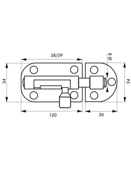 Verrous de meuble TARGETTE 50 à 300 MM 00103075