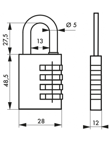 Cadenas 258 - 28 mm à combin. modif. 00100258