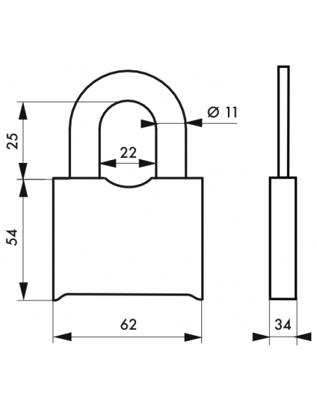 Cadenas SR - SRH - SRP - 60 mm à combinaison modifiable 00290805