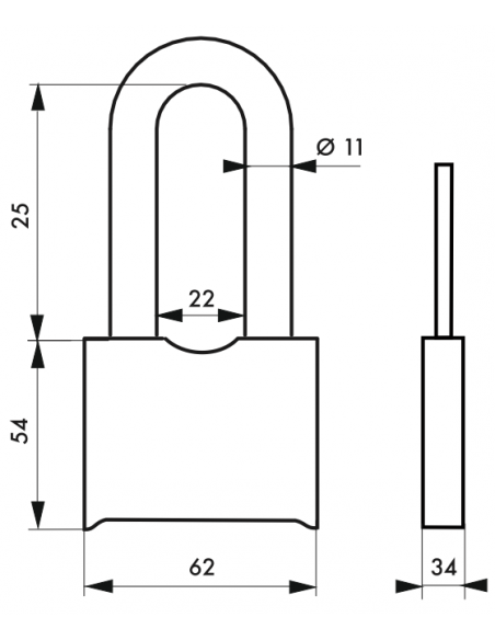 Cadenas SR - SRH - SRP - 60 mm à combinaison modifiable 00290805