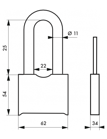 Cadenas SR - SRH - SRP - 60 mm à combinaison modifiable 00290805