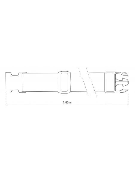 Lot de 2 sangles à bagage 1,80m à boucle clip fermeturte rapide 00290633