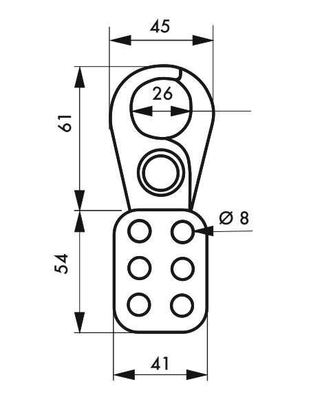 Mâchoire pour Cadenas de Consignation 00091192