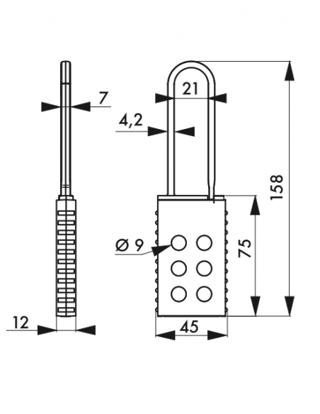 Moraillon en nylon pour 6 Cadenas de Consignation 00091193