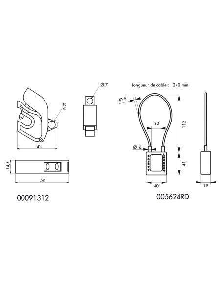 KIT DE MAINTENANCE ELECTRIQUE N°4 «lindispensable de lélectricien» 1 verrouillage de disjoncteur Universel nylon rouge - 0913...