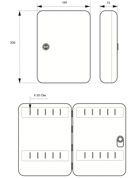 Armoire à clés KIBOX - 20 à 93 clés (selon modèle) 00013219