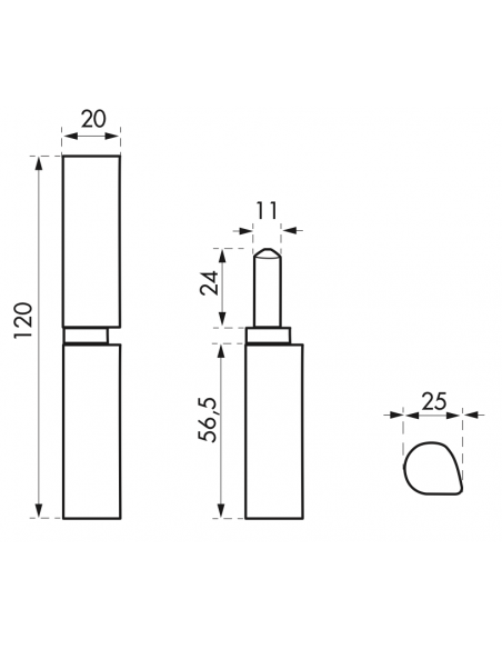 Paumelle à souder - butée à billes 00060144