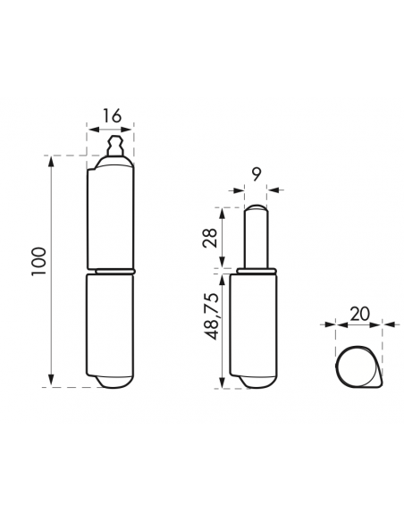 Paumelle à souder - butée à billes 00060147