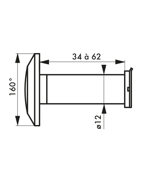 JUDAS laiton 160° ou 200° (coupe feu 40 mn modèle 160°) 00100457