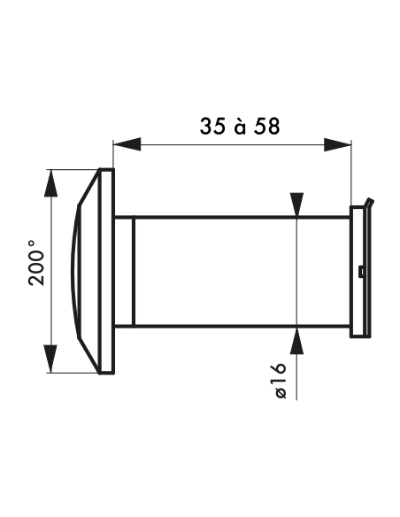 JUDAS laiton 160° ou 200° (coupe feu 40 mn modèle 160°) 00100457