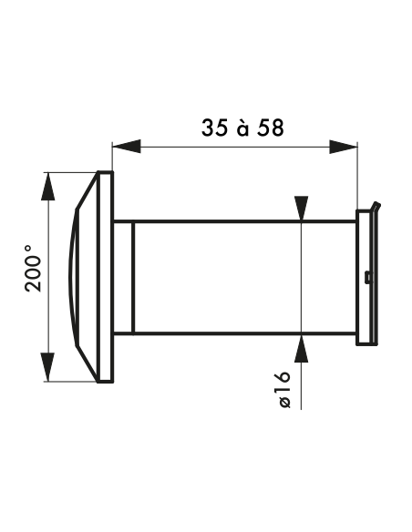 JUDAS laiton 160° ou 200° (coupe feu 40 mn modèle 160°) 00100457